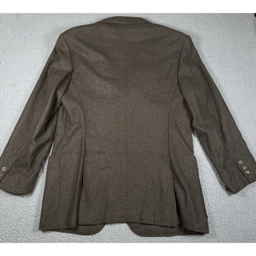 Zanella Blazer Mens 44R Brown Herringbone Wool Cashmere Blend Sports Coat‎ Tweed